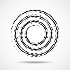 Abstract dotted circles. Dots in circular form. Vector design element