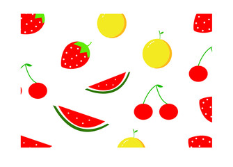 fruits seamless pattern on white background