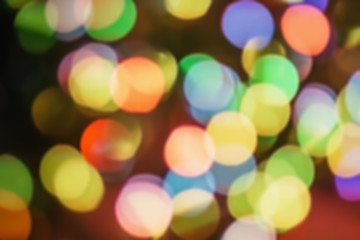 Nature light background- bokeh christmas. Illuminated decor