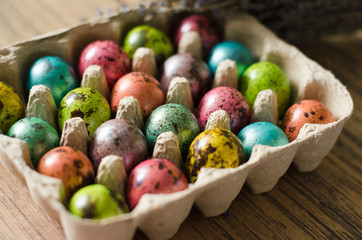 easter eggs in a basket