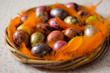 easter eggs in a bowl