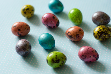 easter eggs in a basket