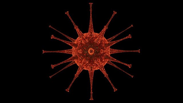 Isolated Red Covid 19 Virus Animation, Seamless Loop With Alpha Channel (Transparent Background) , 4K 30 Fps Video Animation
