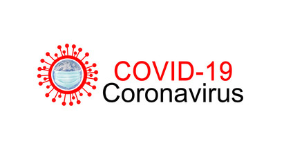virus strain model of MERS-Cov and coronavirus with text on white background. World Health Organization WHO introduced new official name for Coronavirus disease, pandemic medical health risk concept