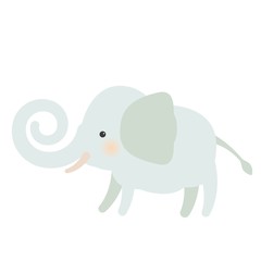 鼻をくるくる巻く象のイラスト