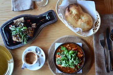 set of serving dishes
