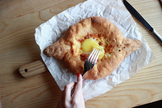 Georgian cheese-pie (khachapuri)