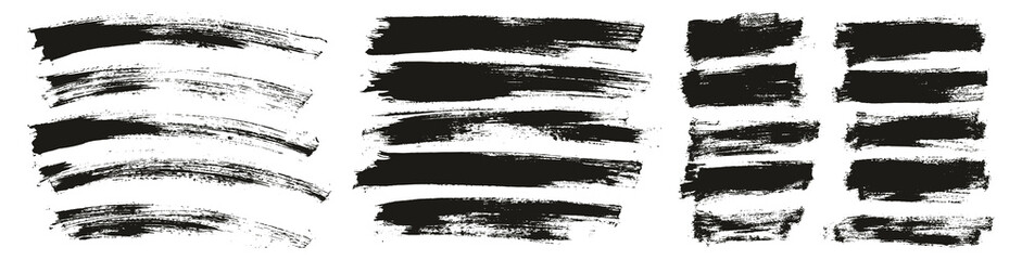 Flat Paint Brush Thin Curved & Long & Short Background High Detail Abstract Vector Background Set 