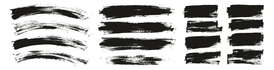 Flat Paint Brush Thin Curved & Long & Short Background High Detail Abstract Vector Background Set 
