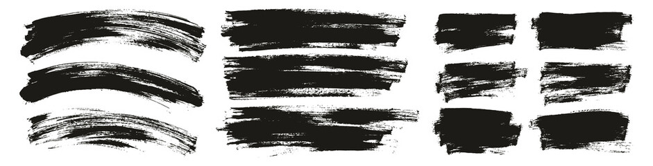 Flat Paint Brush Thin Curved & Long & Short Background High Detail Abstract Vector Background Set 