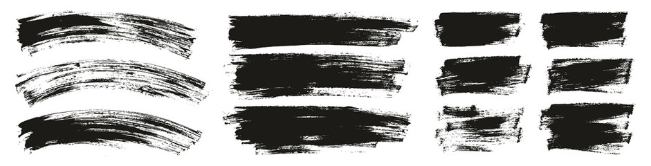 Flat Paint Brush Thin Curved & Long & Short Background High Detail Abstract Vector Background Set 