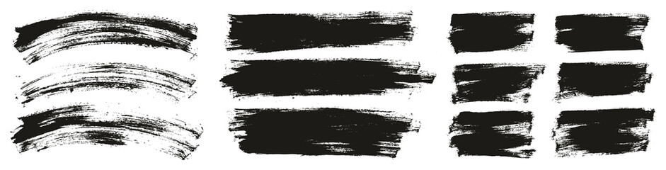 Fototapeta premium Flat Paint Brush Thin Curved & Long & Short Background High Detail Abstract Vector Background Set 