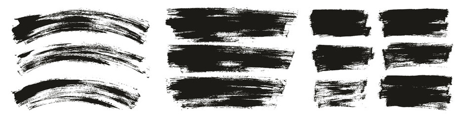 Flat Paint Brush Thin Curved & Long & Short Background High Detail Abstract Vector Background Set 