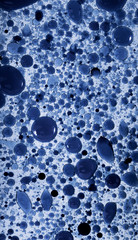 Shiny blue round drops.