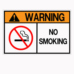 Fototapeta premium Caution No Smoking Symbol Sign, Vector Illustration, Isolated On White Background Label .EPS10.