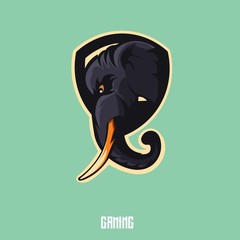 Elephant mascot logo design with modern illustration concept style for badge, emblem and t shirt printing. Angry elephant illustration for sport and e-sport team