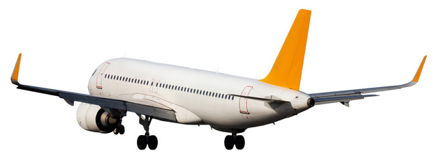 Passenger airplane isolated on white background