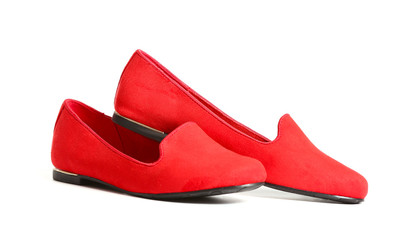 Modern casual shoes on white background