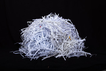 bunch of paper shredded with a shredder