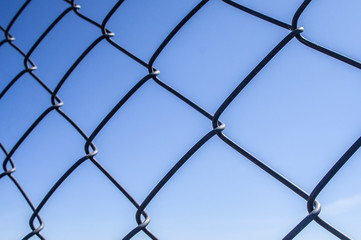 Fototapeta premium Close-up metal grill fence netting