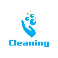 Creative Cleaning Concept Logo Design Template