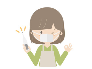 Girl holding a thermometer