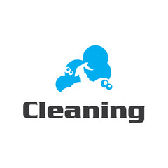 Creative Cleaning Concept Logo Design Template