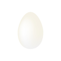 Chicken egg icon, vector white single realistic symbol isolated on white background. Template for Easter holiday.