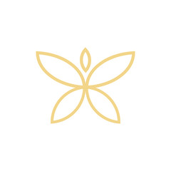 Butterfly logo. Vector icon illustration isolated on white.