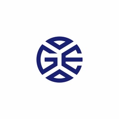 GE monogram logo with abstract shapes in modern style