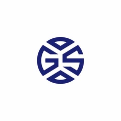 GS monogram logo with abstract shapes in modern style