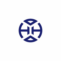 HH monogram logo with abstract shapes in modern style