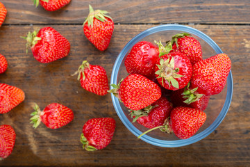 harvest of ripe strawberries