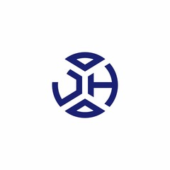JH monogram logo with abstract shapes in modern style
