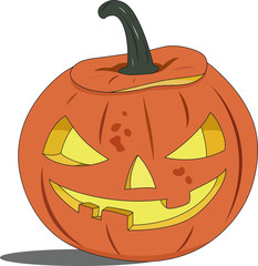 Vector Illustration Halloween Pumpkin Spooky Jack Lantern Isolated Elements White Background