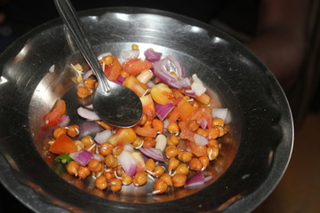 frying pan with vegetables