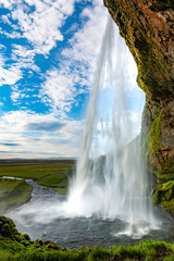 Seljalandsfoss waterfall in the southern part of Iceland