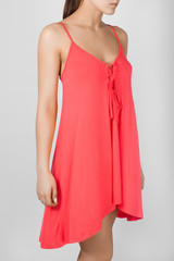 girl in a tunic for the beach.