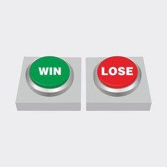 Opposite Win and Lose Button Vector Illustration, Launch Button Icon Template Design