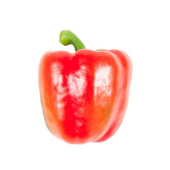 Red Bell pepper isolated on white background.