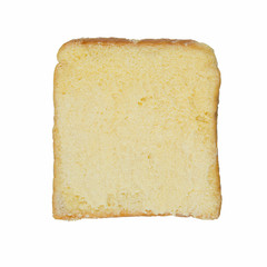 bread with butter isolated on white background.