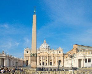 Fototapeta na wymiar St. Peter's Square (in italian Basilica di San Pietro a Roma) Rome Italy