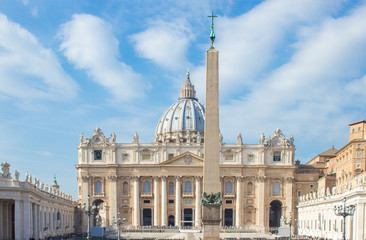 St. Peter's Square (in italian Basilica di San Pietro a Roma) Rome Italy