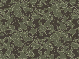 Seamless camouflage pattern.  Vector illustration. © DeepPurple