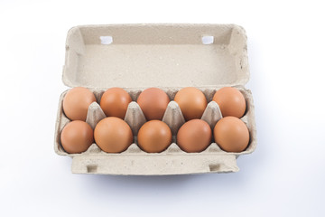 Cardboard egg rack with eggs