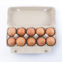 Cardboard egg rack with eggs