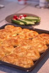 homemade spinach pie closeup