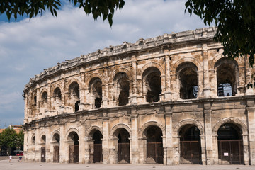 Fototapeta na wymiar The Roman amphitheatre in Nîmes, Provence, France