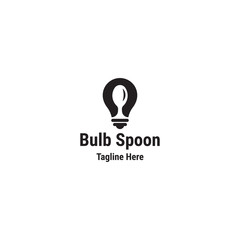 Bulb spoon logo design template - vector