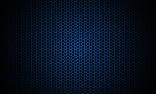 Dark blue background. Dark hexagon carbon fiber texture. Navy blue honeycomb metal texture steel background. Web design template vector illustration EPS 10.